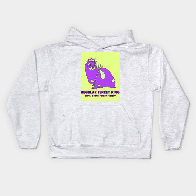 Purple Ferret King Kids Hoodie by Regular Ferret King